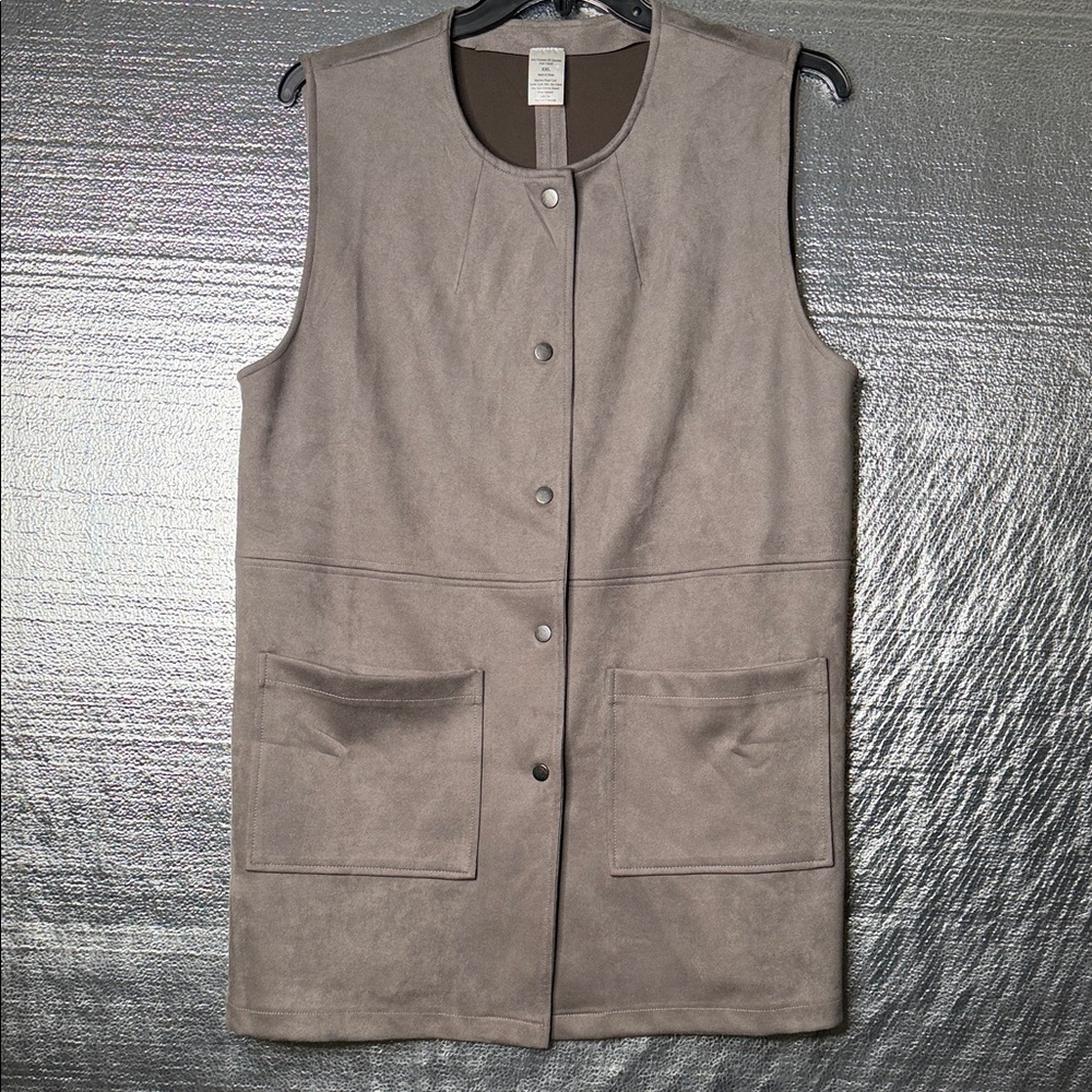 Source Unknown Taupe Sleeveless Vest